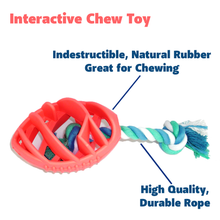 Load image into Gallery viewer, Rubber Football Chew Toy with Tug Rope
