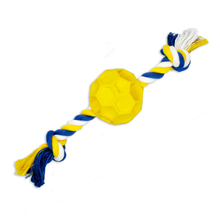 Load image into Gallery viewer, Rubber Ball Chew Toy with Tug Rope
