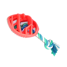 Load image into Gallery viewer, Rubber Football Chew Toy with Tug Rope
